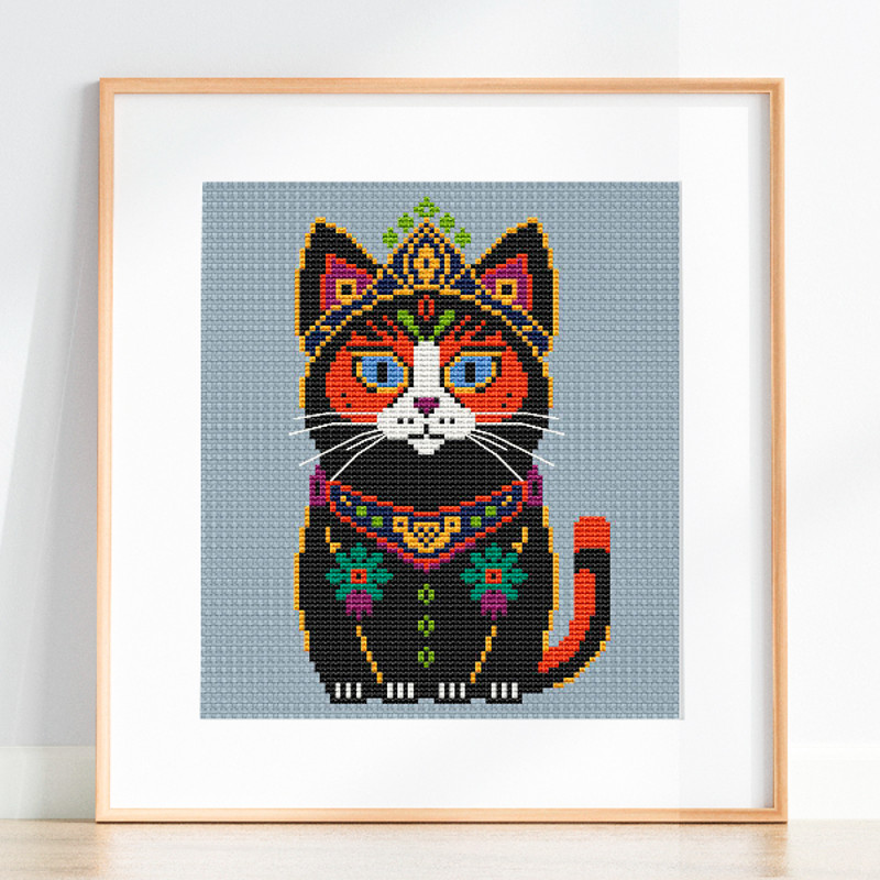 small cat cross stitch pattern