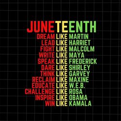 juneteenth dream like leaders black svg,  leaders black juneteenth day svg, independence day svg, black history month sv