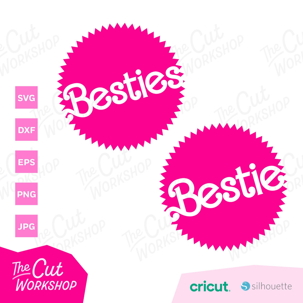 Barbi Besties Bestie Retro Seal Logo Babe Doll Girly Pink  SVG PNG JPG Clipart Digital Download Sublimation Cricut Cut File Dxf - 2.jpg