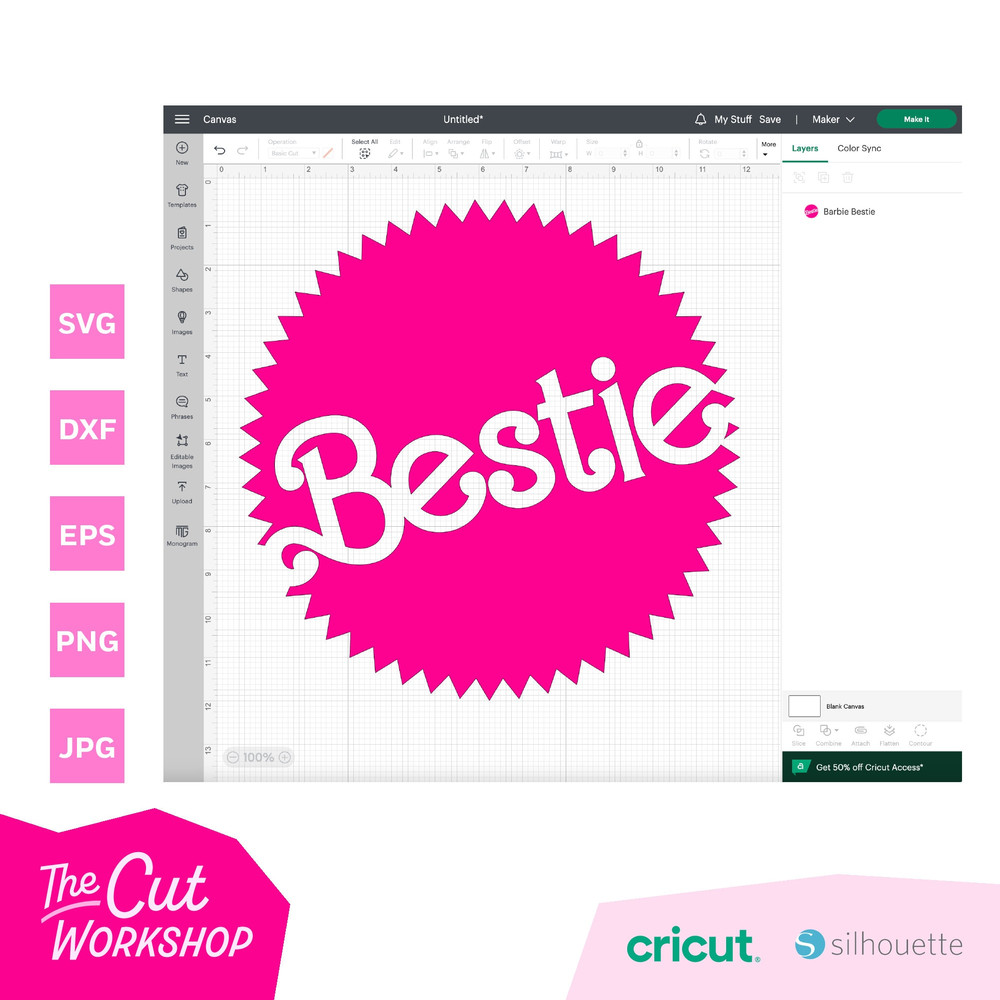 Barbi Besties Bestie Retro Seal Logo Babe Doll Girly Pink  SVG PNG JPG Clipart Digital Download Sublimation Cricut Cut File Dxf - 3.jpg