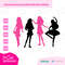 Barbi Doll Silhouettes Bundle Babe Dance Cheer Mermaid Princess Pink  SVG PNG JPG Clipart Digital Download Sublimation Cricut Cut File Dxf - 3.jpg