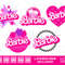 Barbi Retro Logo Bundle Palms Heart Stars Pink  Color Layered Black  SVG PNG JPG Clipart Digital Download Sublimation Cricut Cut File Dxf - 1.jpg