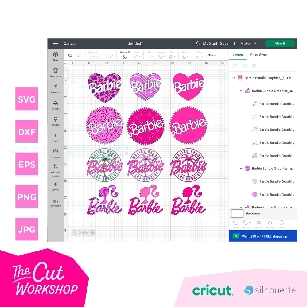Barbi Icons Retro Logo Bundle Babe Doll Girly Beach Head Pink Layered SVG PNG JPG Clipart Digital Download Sublimation Cricut Cut File Dxf - 6.jpg