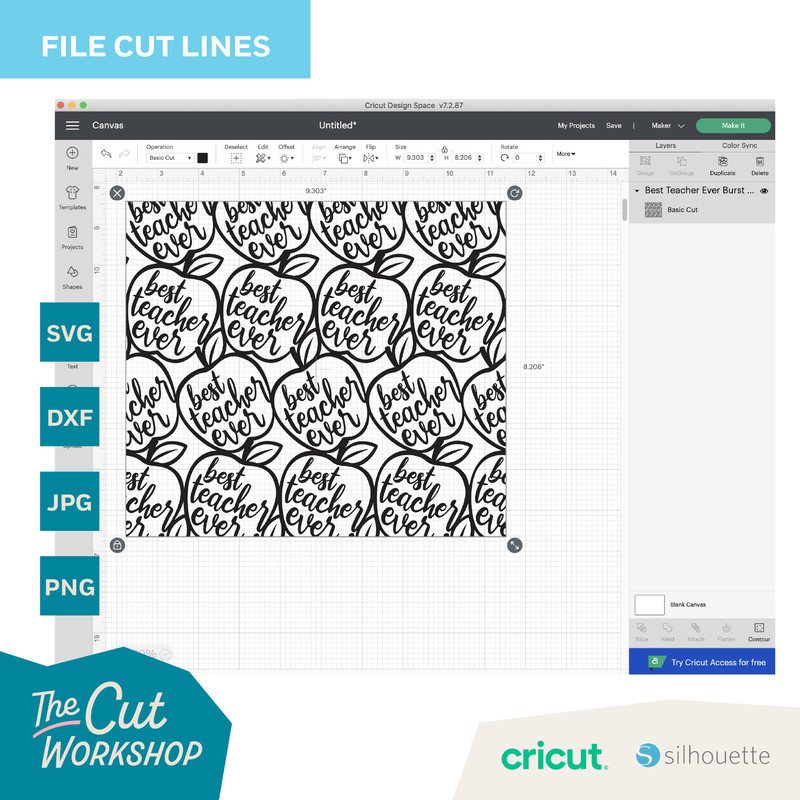 Best Teacher Ever Burst Tumbler Template, Seamless Design 20oz Straight Skinny Tumbler SVG PNG DXF jpg Sublimation Double sided tape - 3.jpg
