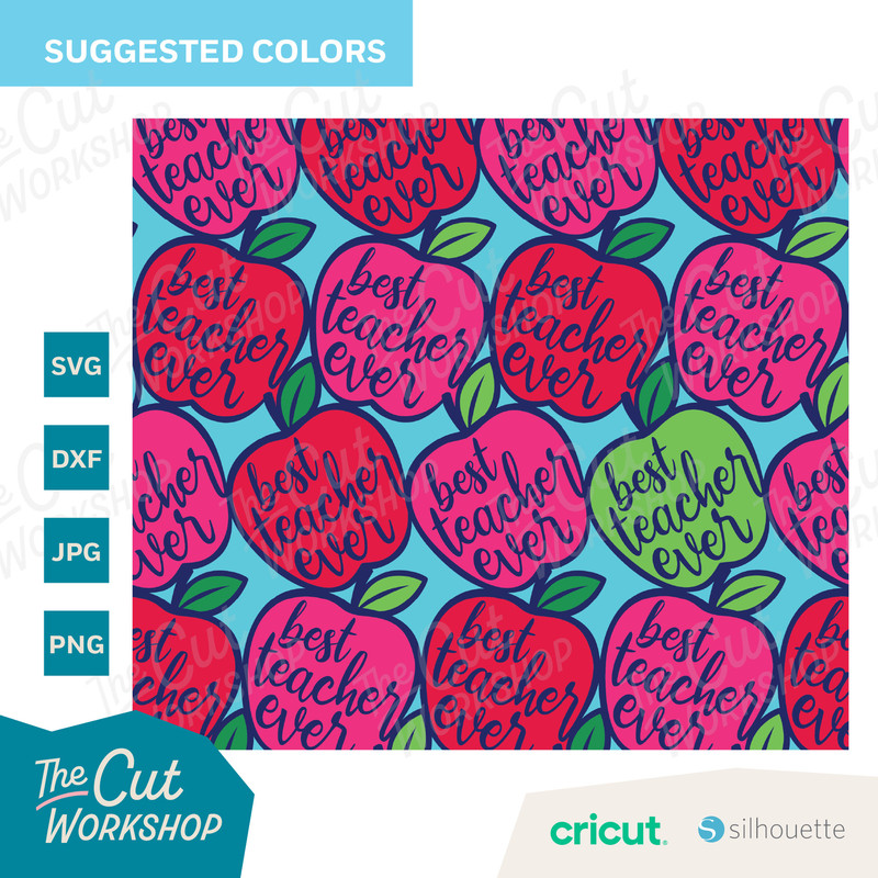Best Teacher Ever Burst Tumbler Template, Seamless Design 20oz Straight Skinny Tumbler SVG PNG DXF jpg Sublimation Double sided tape - 4.jpg
