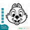 Chip Chipmunk Head Face Smiling Chip n Dale 1 Color and LAYERED BUNDLE  SVG Clipart Digital Download Sublimation Cut File Png Dxf Eps Jpg - 3.jpg