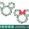 Christmas Holiday Wreath Mickey Minnie Mouse Ears  6 COLOR  SVG Clipart Images Digital Download Sublimation Cricut Cut File Png Dxf Jpg - 1.jpg