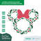 Christmas Holiday Wreath Mickey Minnie Mouse Ears  6 COLOR  SVG Clipart Images Digital Download Sublimation Cricut Cut File Png Dxf Jpg - 3.jpg