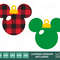 Christmas Tree Ornament Mickey Minnie Mouse Ears Buffalo Plaid  SVG Clipart Images Digital Download Sublimation Cricut Cut File Png Dxf Jpg - 1.jpg