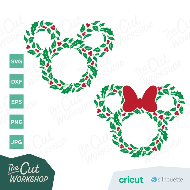 Christmas Mickey Minnie Mouse Ears MEGA BUNDLE SVG Clipart Images Digital Download Sublimation Cricut Cut File Png Dxf Jpg - 9.jpg