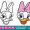 Daisy Duck Head Face Smiling 1 Color and LAYERED BUNDLE  SVG Clipart Digital Download Sublimation Cut File Png Dxf Eps Jpg - 1.jpg