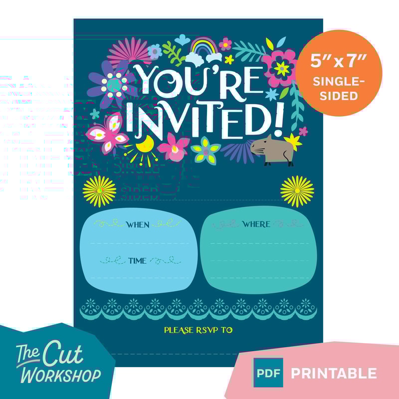 Encanto Birthday Party Invitation 5 x 7 Printable - Blue Pink White Themes Included - PDF Instant Digital Download - 3.jpg