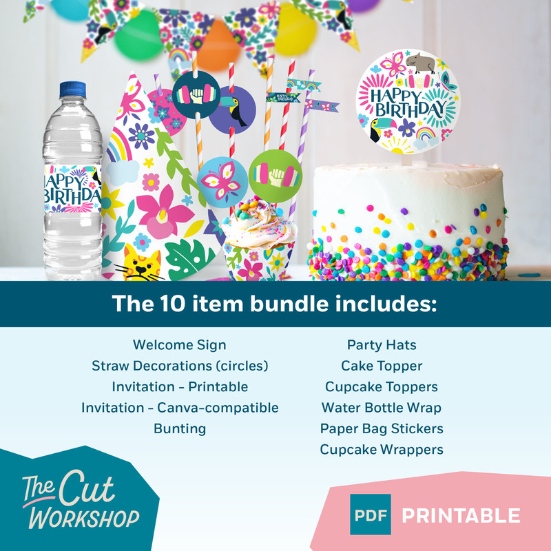 Encanto Birthday Party Printable Bundle - 10 ITEM Bundle - BLUE Theme - PDF Instant Digital Download - 2.jpg