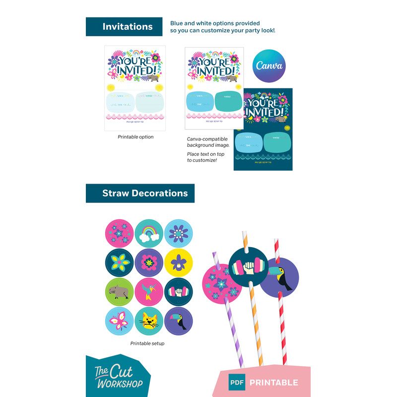 Encanto Birthday Party Printable Bundle - 10 ITEM Bundle - BLUE Theme - PDF Instant Digital Download - 4.jpg