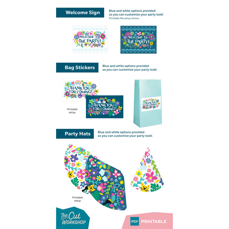Encanto Birthday Party Printable Bundle - 10 ITEM Bundle - BLUE Theme - PDF Instant Digital Download - 5.jpg