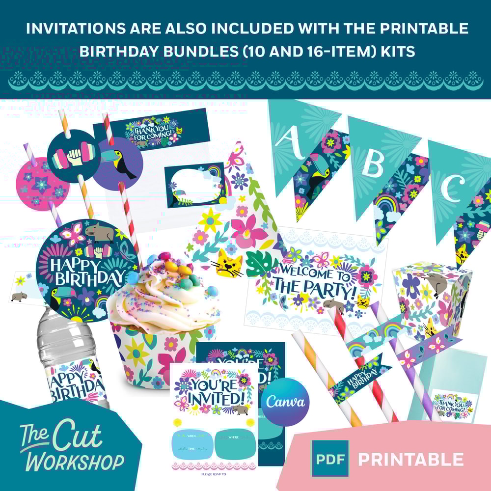 Encanto Birthday Party Invitation 5 x 7 Printable - Blue Pink White Themes Included - PDF Instant Digital Download - 6.jpg