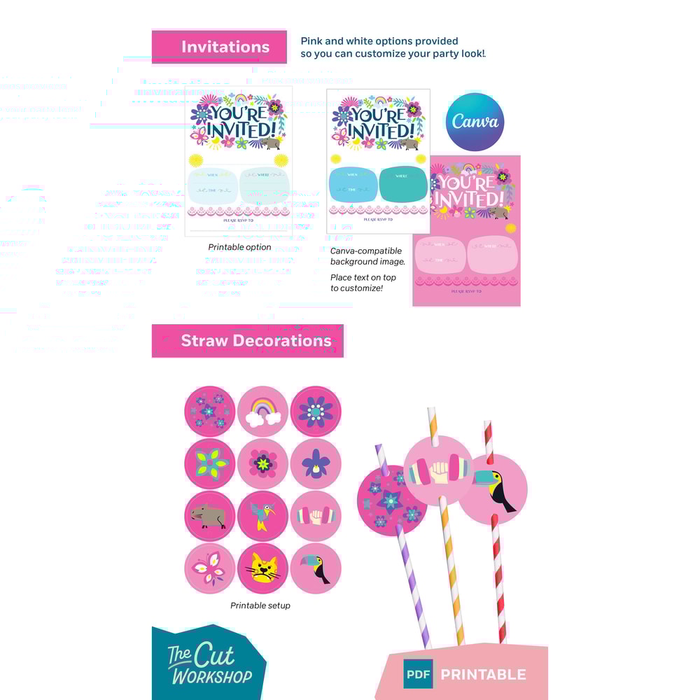 Encanto Birthday Party Printable Bundle - 16 ITEM Bundle - PINK Theme - PDF Instant Digital Download - 4.jpg