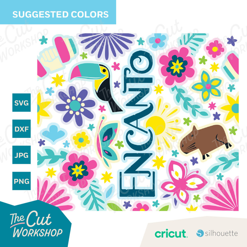 Encanto Burst Tumbler Template, Seamless Design  20oz Straight Skinny Tumbler  Cut File SVG PNG DXF jpg  Sublimation  Double sided tape - 4.jpg