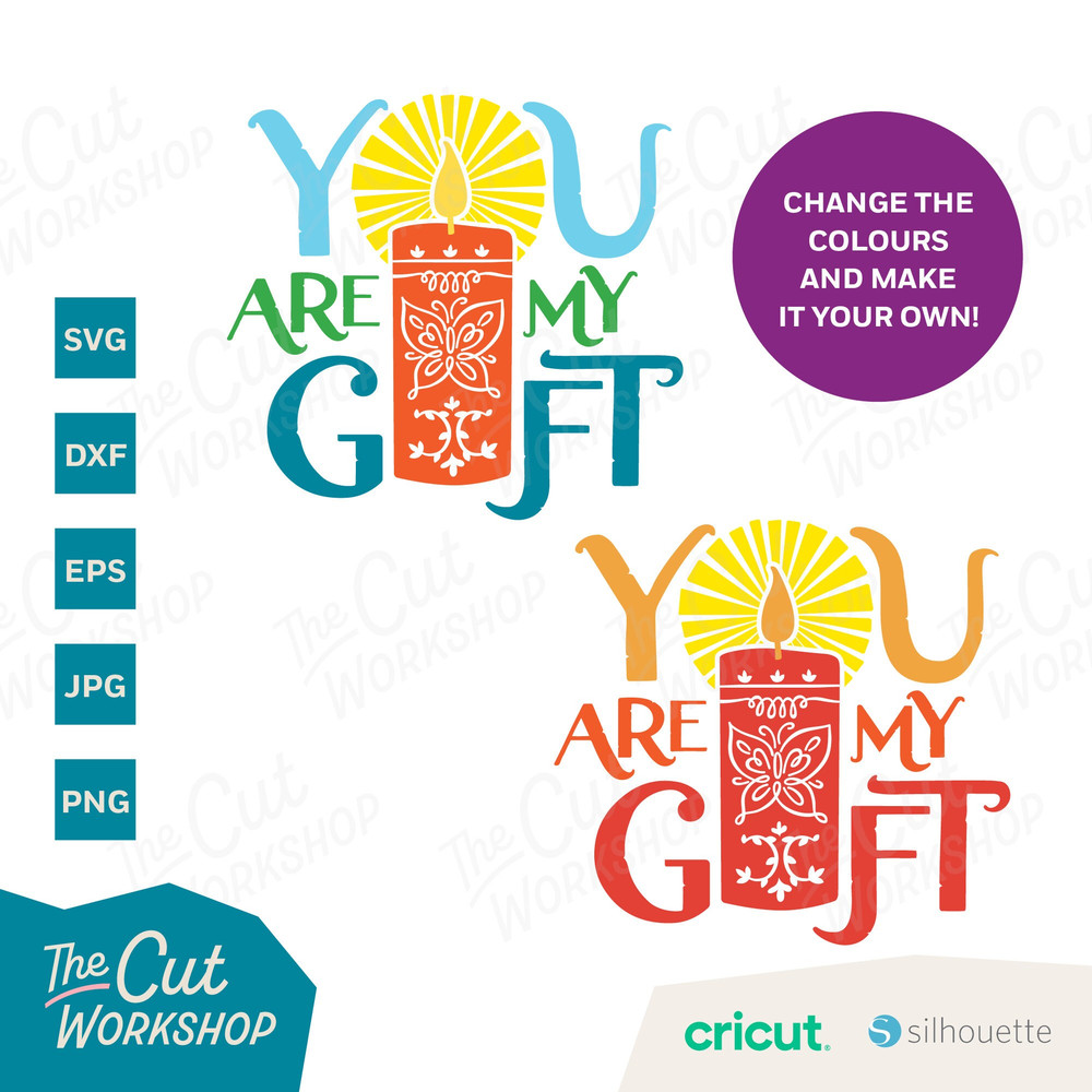 Encanto Candle Magic Pattern SVG  Instant Digital Download Cut File DXF PNG Jpg Cricut  You Are My Gift - 2.jpg