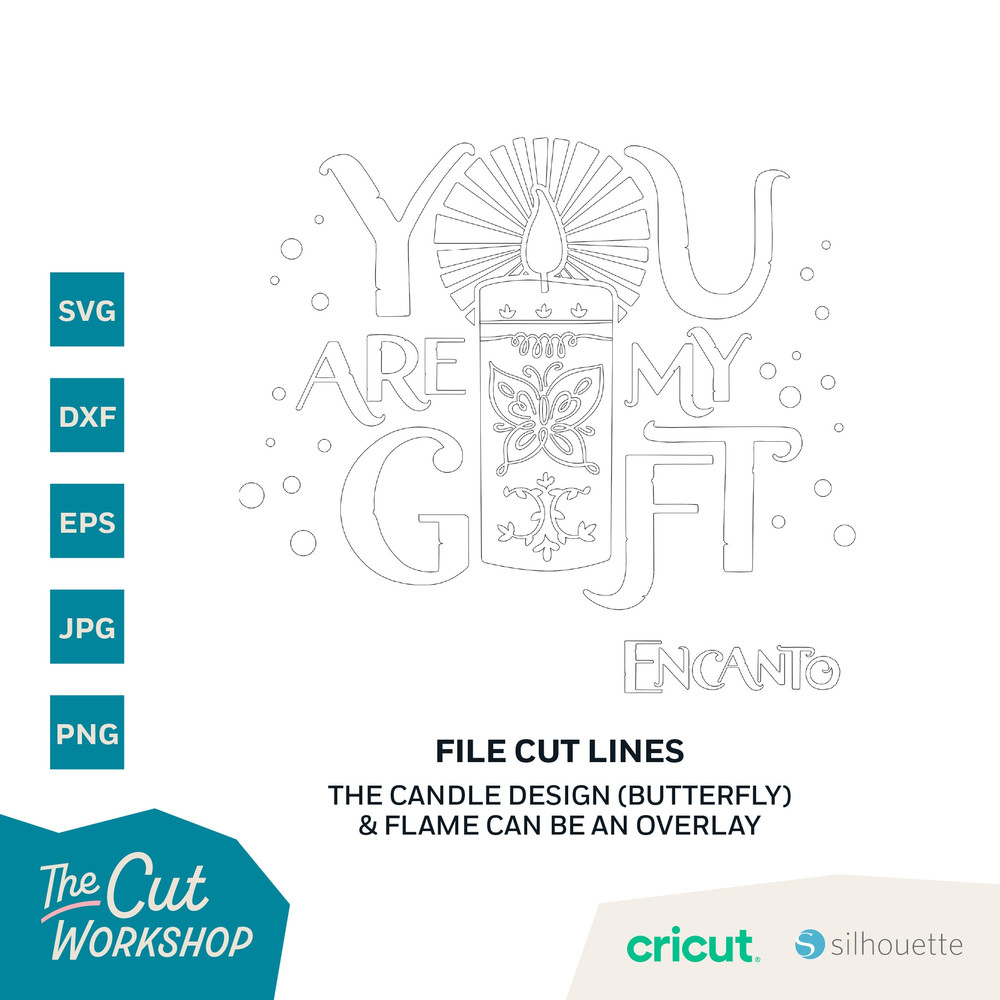 Encanto Candle Magic Pattern SVG  Instant Digital Download Cut File DXF PNG Jpg Cricut  You Are My Gift - 3.jpg
