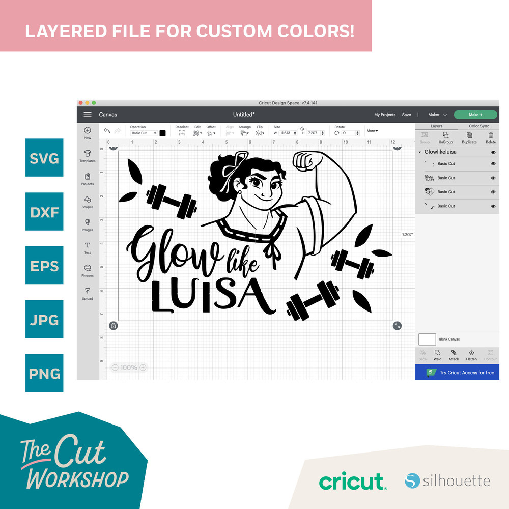 Encanto Glow Like Luisa Madrigal  SVG Encanto Clipart Images Digital Download Sublimation Cut File Png Dxf Eps Jpg - 3.jpg