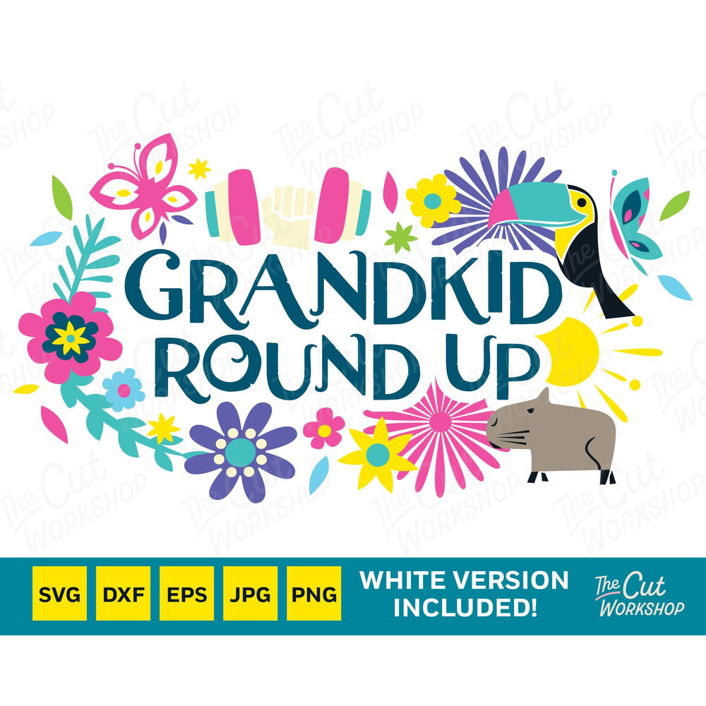 Encanto Grandkid Roundup SVG pink & teal version  Encanto Clipart Images Digital Download Sublimation Cut File Eps Png Jpg Dxf Cricut - 1.jpg