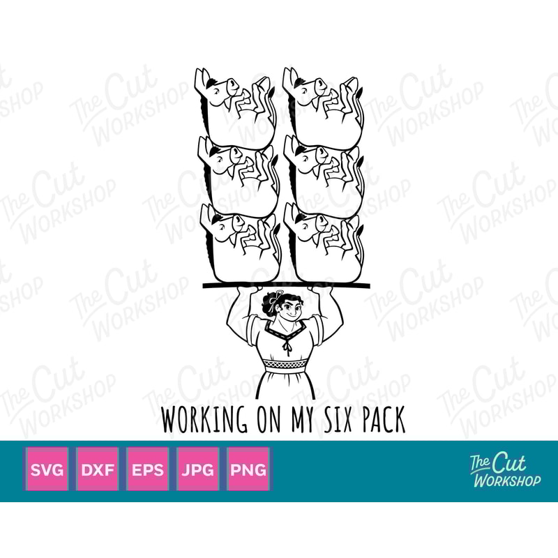 Encanto Luisa Madrigal Donkey Six Pack SVG 1 COLOR Encanto Clipart Images Instant Digital Download Sublimation Cut File Png Dxf Eps Jpg - 1.jpg