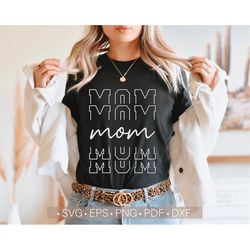 stacked mom svg, mom shirt svg, retro mama svg, mom life svg, mother's day svg cut file for cricut, silhouette cutting f