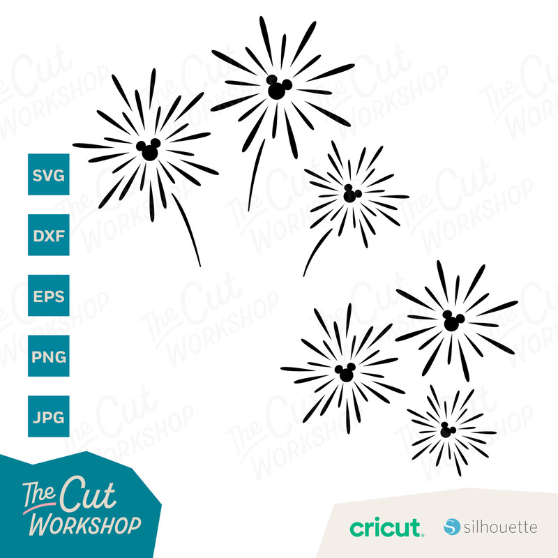 Fireworks Mouse Ears Disneyland Disneyworld  SVG Clipart Images Digital Download Sublimation Cricut Cut File Png Dxf Eps Jpg - 2.jpg