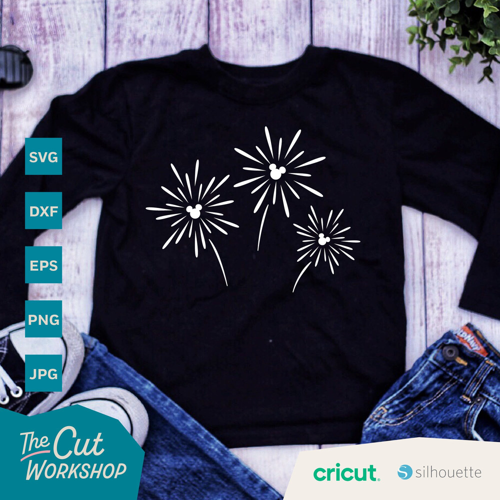 Fireworks Mouse Ears Disneyland Disneyworld  SVG Clipart Images Digital Download Sublimation Cricut Cut File Png Dxf Eps Jpg - 3.jpg