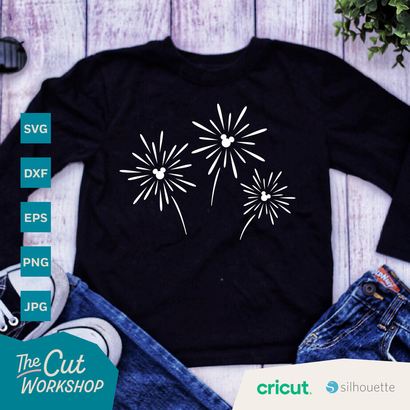Fireworks Mouse Ears Disneyland Disneyworld  SVG Clipart Images Digital Download Sublimation Cricut Cut File Png Dxf Eps Jpg - 3.jpg