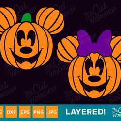 halloween pumpkin mickey minnie mouse fall autumn svg clipart images digital download sublimation cricut cut file png d