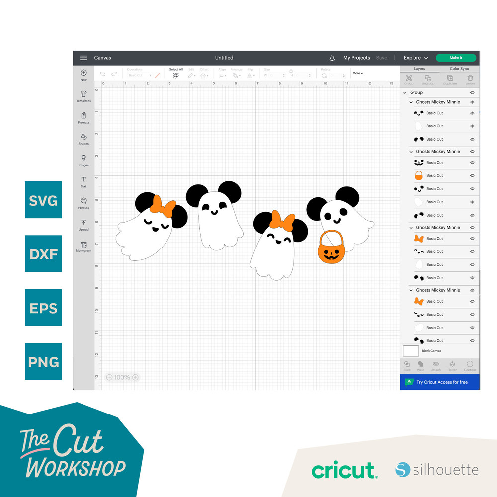 Halloween Cute Ghosts Mickey Minnie Mouse Fall Autumn  SVG Clipart Images Digital Download Sublimation Cricut Cut File Png Dxf Eps - 3.jpg