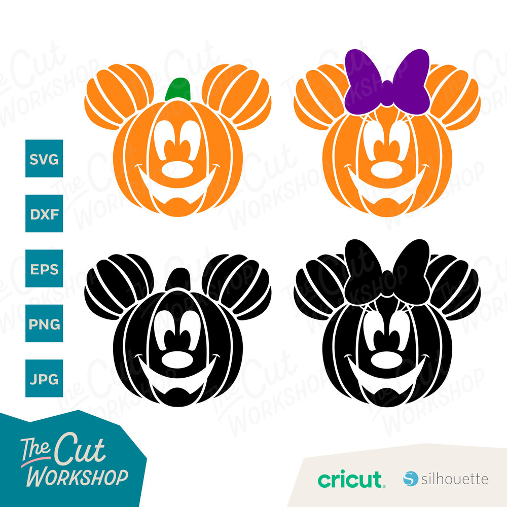 Halloween Pumpkin Mickey Minnie Mouse Fall Autumn  SVG Clipart Images Digital Download Sublimation Cricut Cut File Png Dxf Eps - 2.jpg