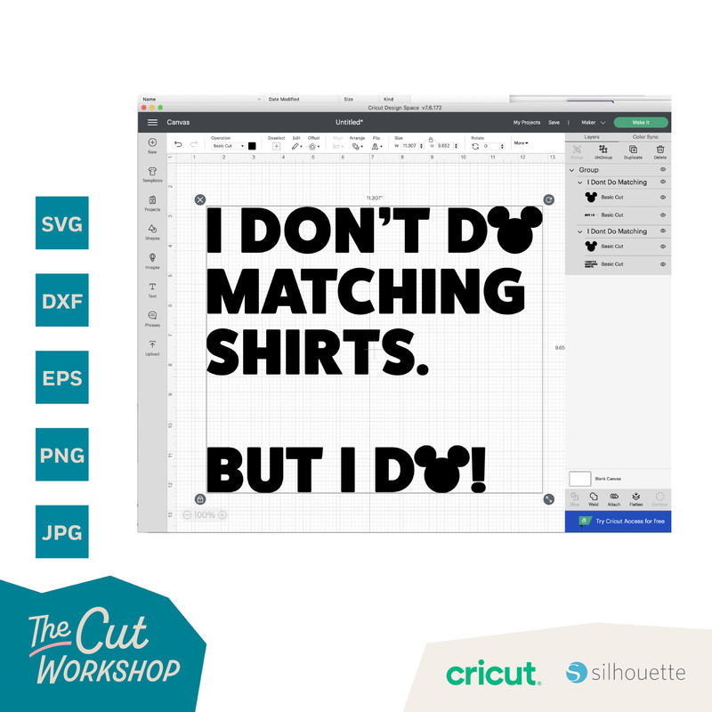 I Don't Do Matching Shirts But I Do! Mouse Ears Disneyland Disneyworld Trip SVG Clipart Digital Download Sublimation Cricut Png Dxf Eps Jpg - 5.jpg