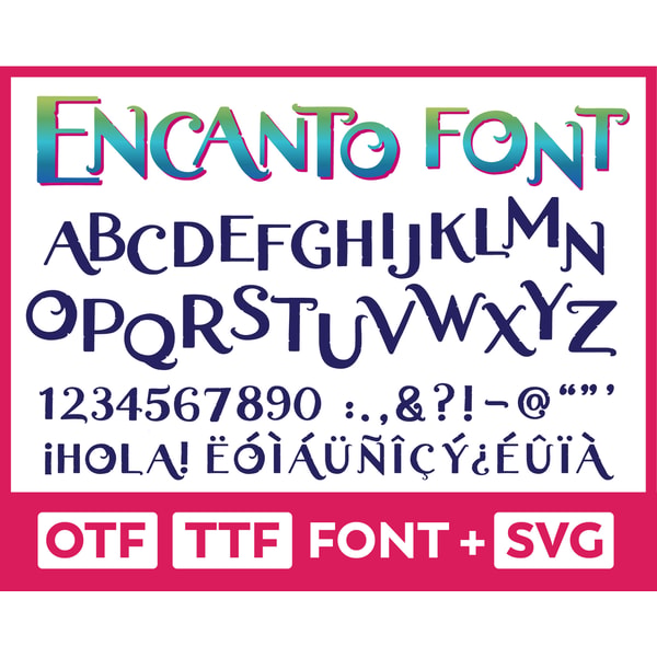 Encanto Font Alphabet OTF TTF SVG Digital Download Letters N | Inspire ...