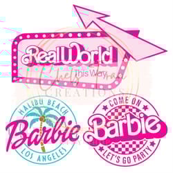 come on barbi babe let's go party layered bundle svg, png, eps, dxf files cricut use silhouette real world this way mali