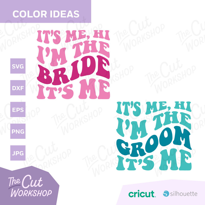 It's me, hi I'm the BRIDE GROOM Wedding Bridal Shower Bachelorette Retro Groovy  SVG Clipart Sublimation Cricut Cut File Png Dxf Eps Jpg - 8.jpg
