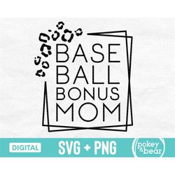 baseball bonus mom svg, cheetah baseball svg, baseball mom shirt svg, leopard baseball mom png, sublimation design, digi