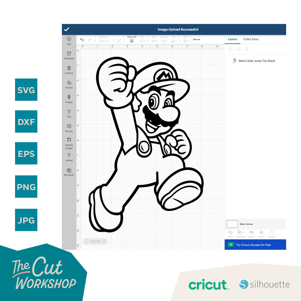 Mario Jumping Fist Super Mario Layered 1 Color  SVG Clipart Digital Download Sublimation Cricut Cut File Png Dxf Eps Jpg - 5.jpg