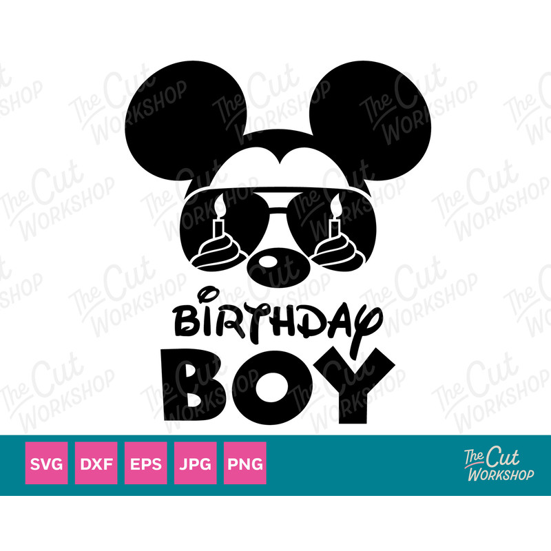 Mickey Birthday Boy Mickey Aviators Sunglasses Glasses Ears Mouse SVG Clipart Digital Download Sublimation Cricut Cut File Png Dxf Eps Jpg - 1.jpg