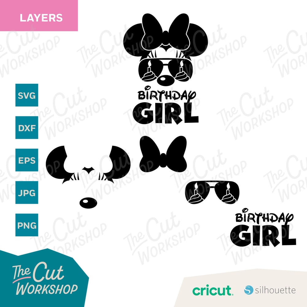 Minnie Birthday Girl Mickey Aviators Sunglasses Glasses Ears Mouse SVG Clipart Digital Download Sublimation Cricut Cut File Png Dxf Jpg - 2.jpg