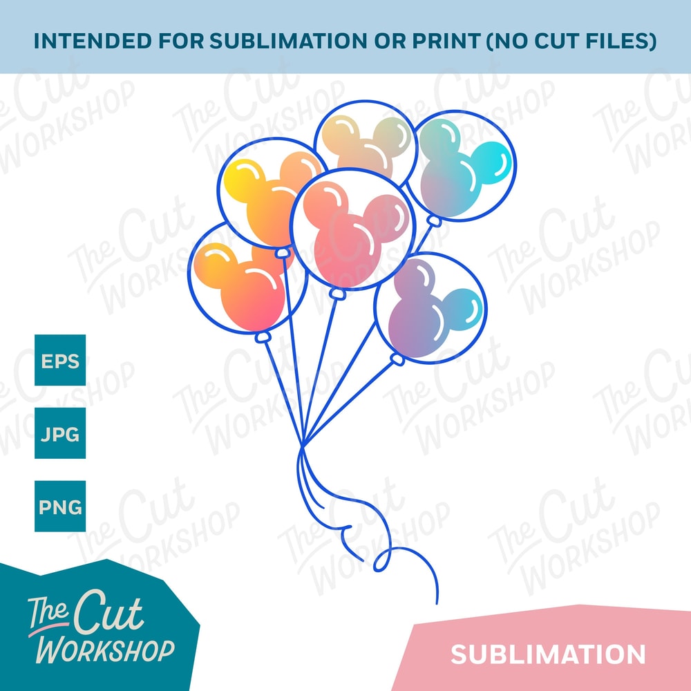 Mouse Ears Balloons Disneyland Disneyworld Clipart Images Digital Download Sublimation File Png Eps Jpg - 3.jpg