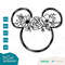 Mouse Ears Flower Crown Floral  SVG Clipart Images Digital Download Sublimation Cricut Cut File Png Dxf Jpg - 2.jpg