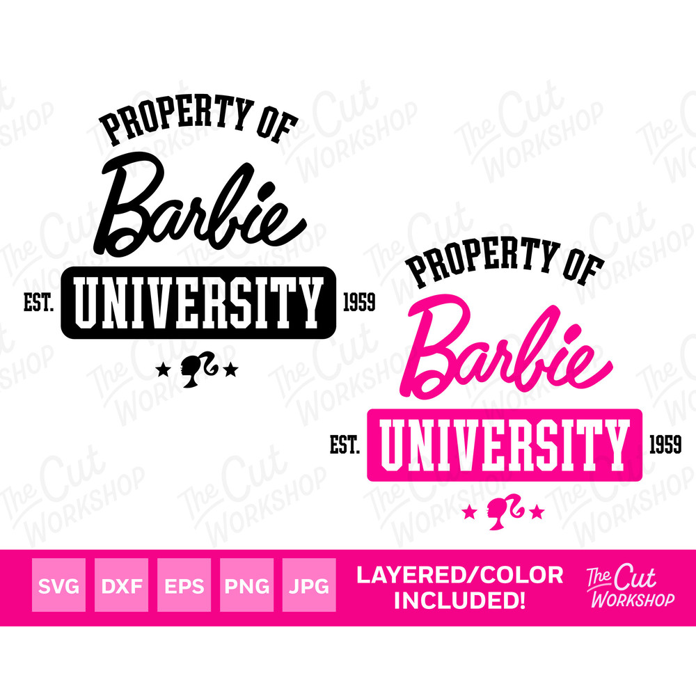 Property of Barbi University Script Logo  SVG PNG JPG Clipart Digital Download Sublimation Cricut Cut File Eps Dxf - 1.jpg