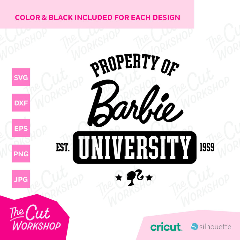 Property of Barbi University Script Logo  SVG PNG JPG Clipart Digital Download Sublimation Cricut Cut File Eps Dxf - 3.jpg