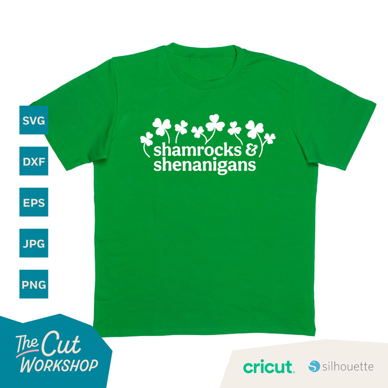 Shamrocks & Shenanigans SVG Lucky St Patricks Day Clipart Shirt SVG Sublimation Trendy Cricut Instant Digital Download Dxf Png Eps Jpg - 3.jpg