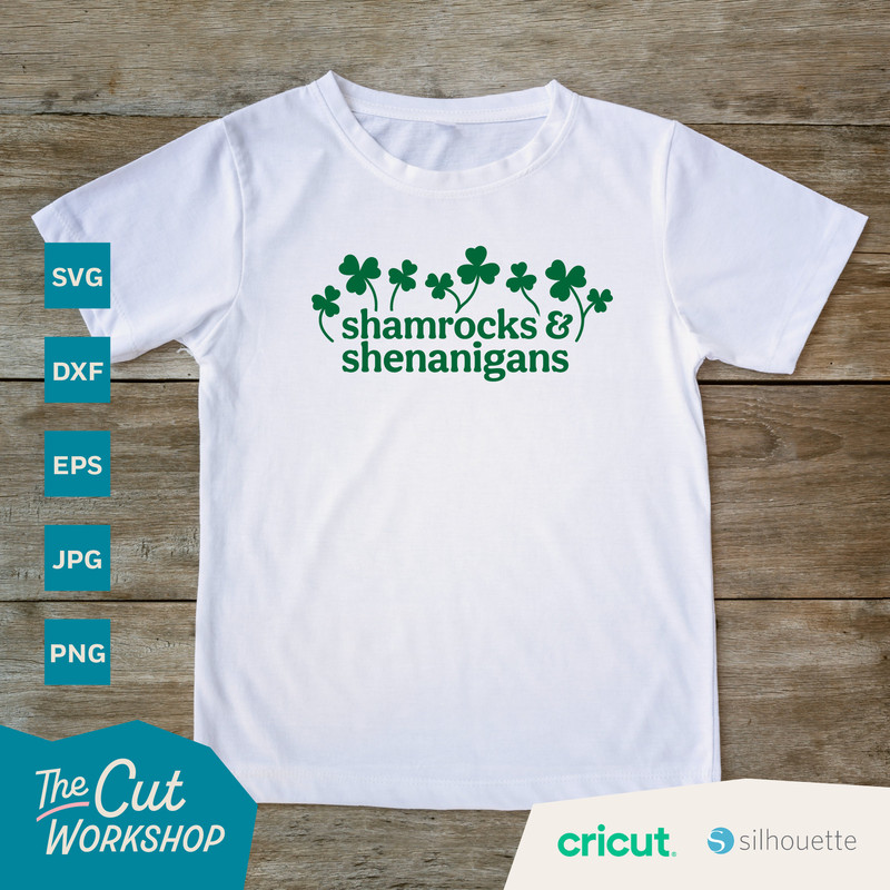 Shamrocks & Shenanigans SVG Lucky St Patricks Day Clipart Shirt SVG Sublimation Trendy Cricut Instant Digital Download Dxf Png Eps Jpg - 4.jpg