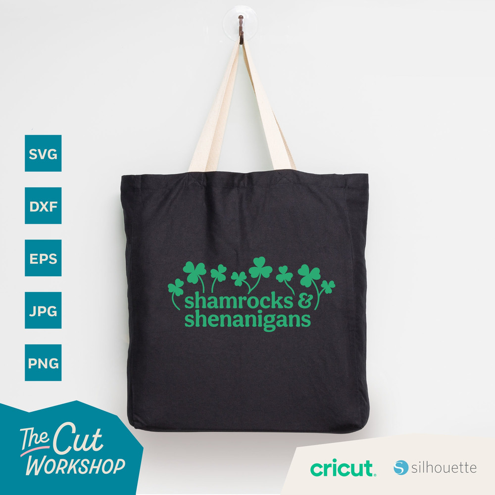 Shamrocks & Shenanigans SVG Lucky St Patricks Day Clipart Shirt SVG Sublimation Trendy Cricut Instant Digital Download Dxf Png Eps Jpg - 5.jpg