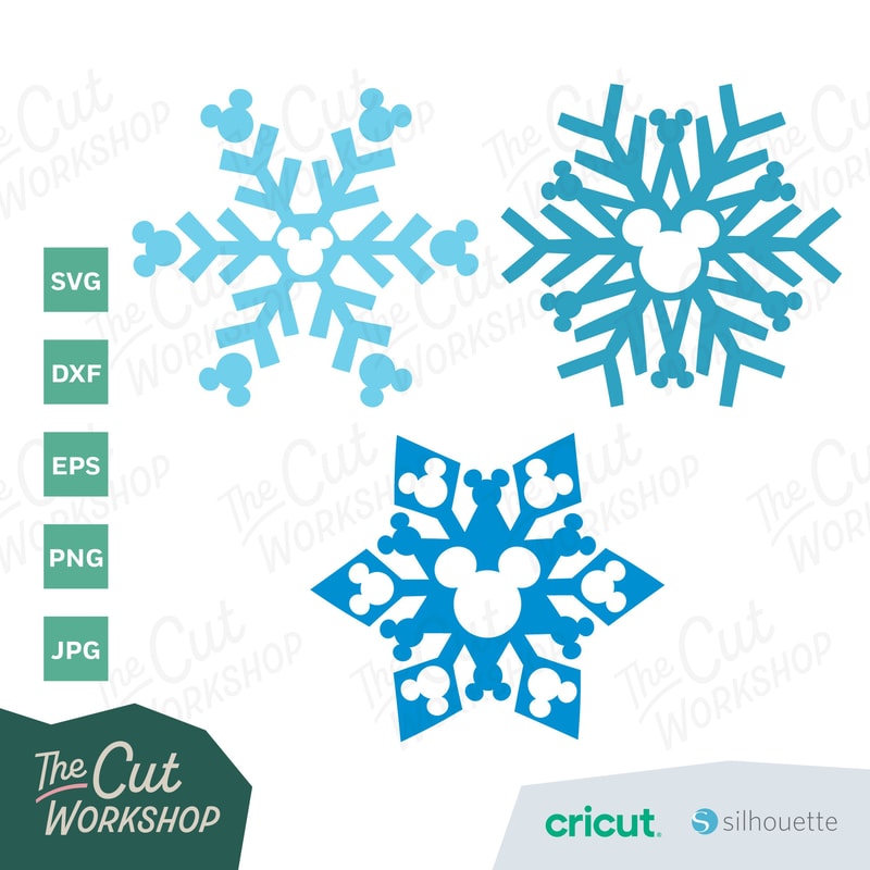 Snowflake Christmas Mickey Mouse Ears SVG Clipart Images Digital Download Sublimation Cricut Cut File Png Dxf Jpg - 2.jpg